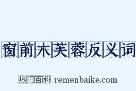 窗前木芙蓉反义词是什么意思的图片